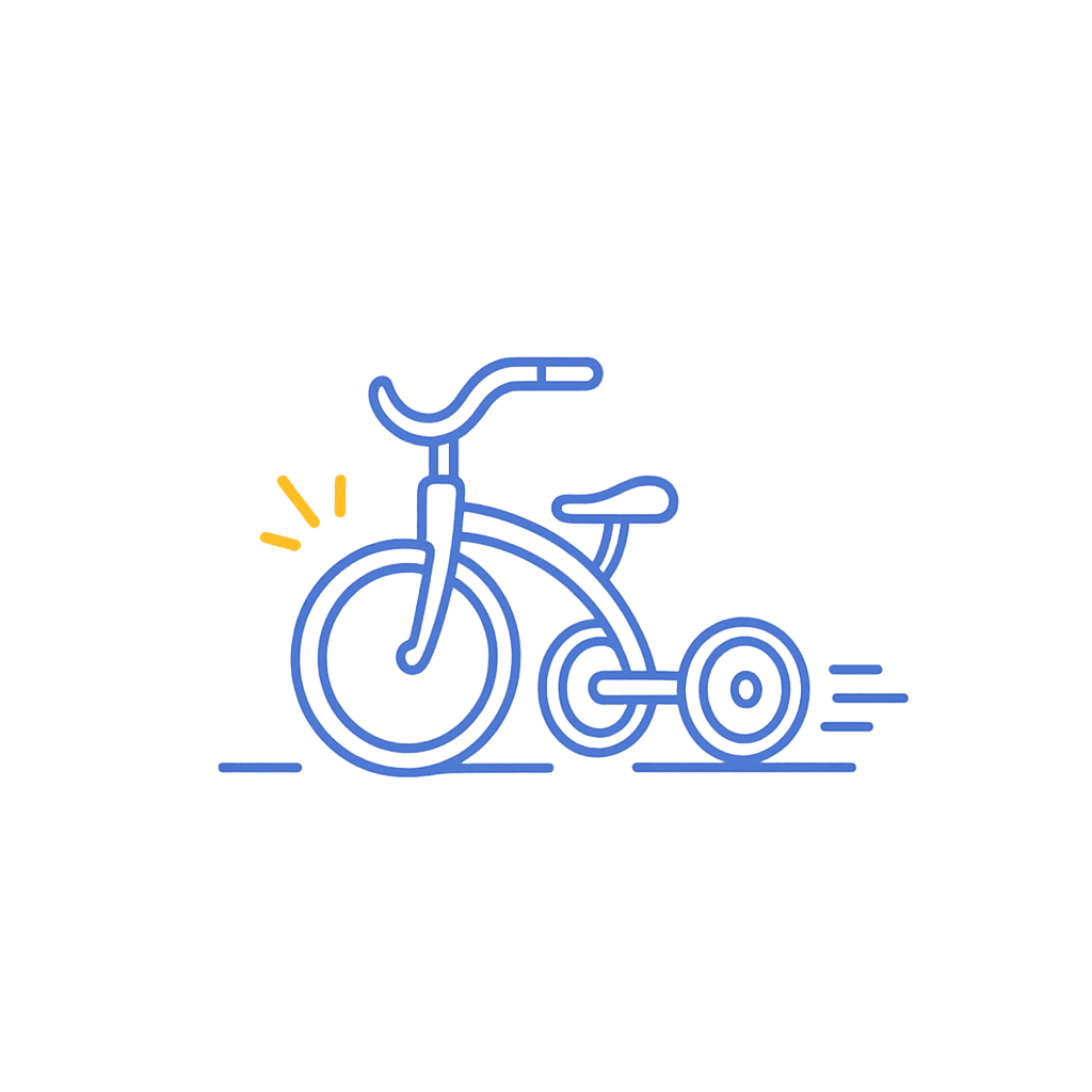 Illustration of a tricycle symbolizing balance and purpose.